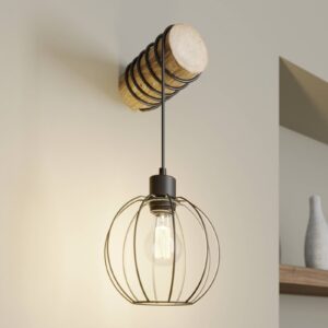 Svítidlo Euluna hnědá mořená/černá borové dřevo/kov/plast