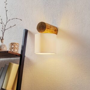 Svítidlo Euluna bílá čelist textil/borové dřevo