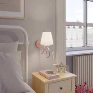 Svítidlo Euluna bílý/růžová textil/ocel