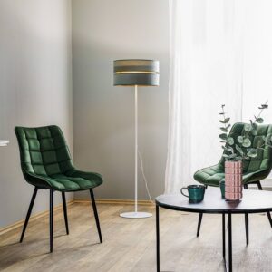 Svítidlo Euluna mátově zelená/bílá/zlatá samet/kov