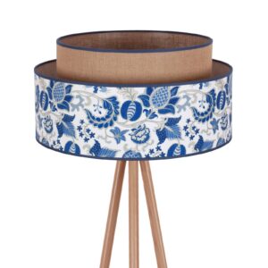 Svítidlo Euluna modrá/hnědá/světlé dřevo dřevo/bavlna/juta