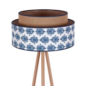 Svítidlo Euluna modrá/hnědá dřevo/bavlna/juta