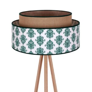 Svítidlo Euluna zelená/hnědá/světlé dřevo dřevo/bavlna/juta