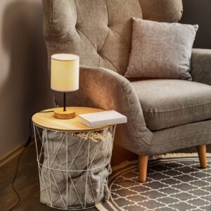 Svítidlo Euluna šedý/naolejovaný dub/černý textil/dub/kov