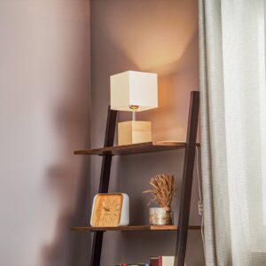 Svítidlo Euluna dřevo přírodní/bílá dřevo/ocel/tkanina