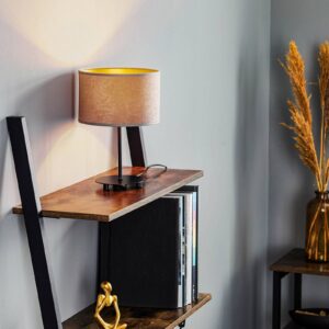 Svítidlo Euluna šedá/černá/zlatá samet/kov