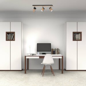 Svítidlo Euluna černá/světlé dřevo kov/dřevo