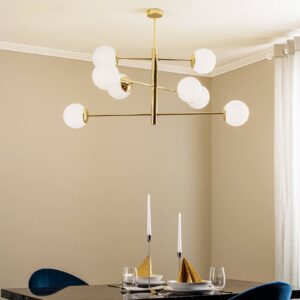 Svítidlo Euluna opálová/mosaz sklo/ocel