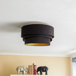 Svítidlo Euluna černá/zlatá textilie/PVC