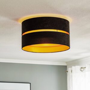 Svítidlo Euluna černá/zlatá textilie/PVC