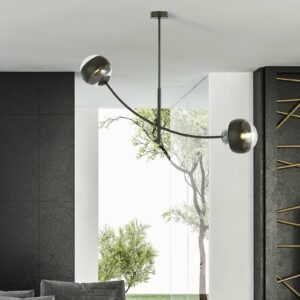 Svítidlo Euluna černá/čirá kov/sklo