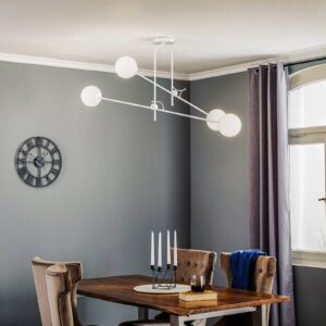 Svítidlo Euluna bílá ocel práškovaná/sklo