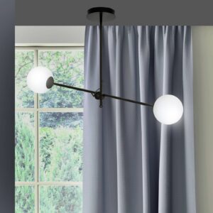 Svítidlo Euluna černá/opálová bílá ocel práškovaná/sklo