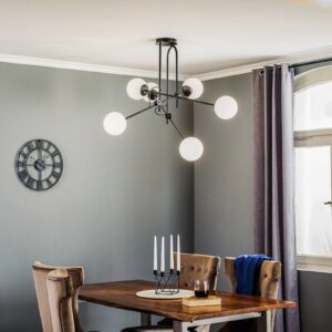 Svítidlo Euluna černá/opálová bílá ocel práškovaná/sklo