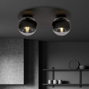 Svítidlo Euluna černá/čirá kov/sklo