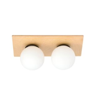 Svítidlo Euluna hnědá/opál překližka/sklo