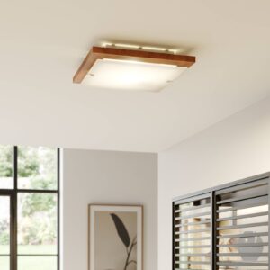 Svítidlo Euluna borovice rustikální/satinovaná dřevo/sklo