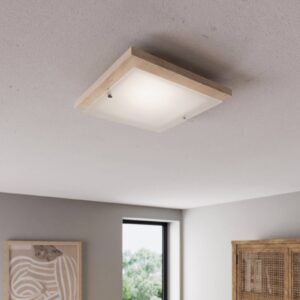 Svítidlo Euluna světlé dřevo/satinované dřevo/sklo