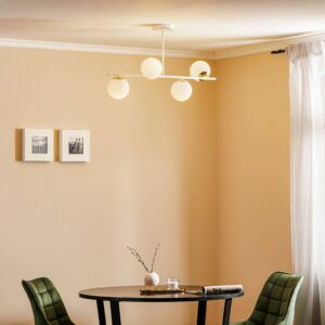 Svítidlo Euluna bílá/zlatá ocel práškovaná/sklo