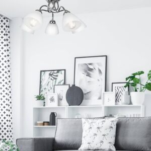 Svítidlo Euluna chrom/satinovaný sklo/kov