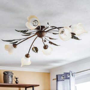 Svítidlo Euluna bronz/zlatá/zelená/opálová železo/sklo