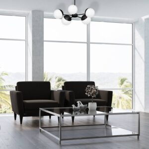 Svítidlo Euluna opálová/černá sklo/ocel