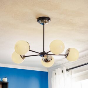 Svítidlo Euluna opál/černá/chrom sklo/ocel