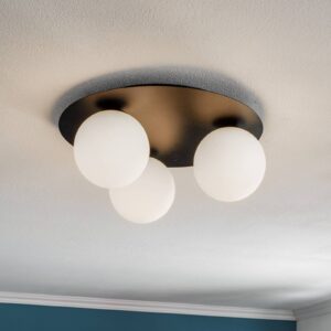 Svítidlo Euluna černý; opálový ocel práškovaná/sklo