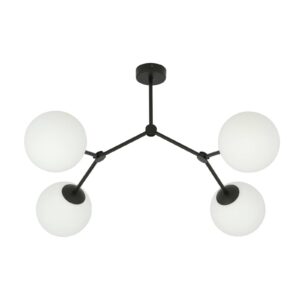 Svítidlo Euluna černý; opálový ocel práškovaná/sklo