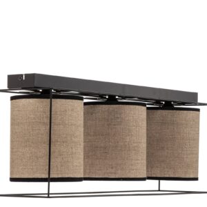 Svítidlo Euluna černý/béžový kov/látka