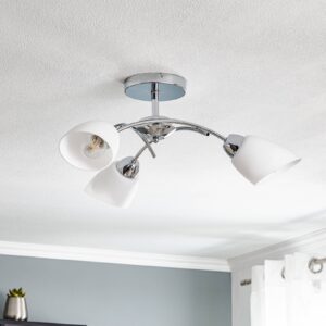 Svítidlo Euluna chrom/bílá matná kov/sklo