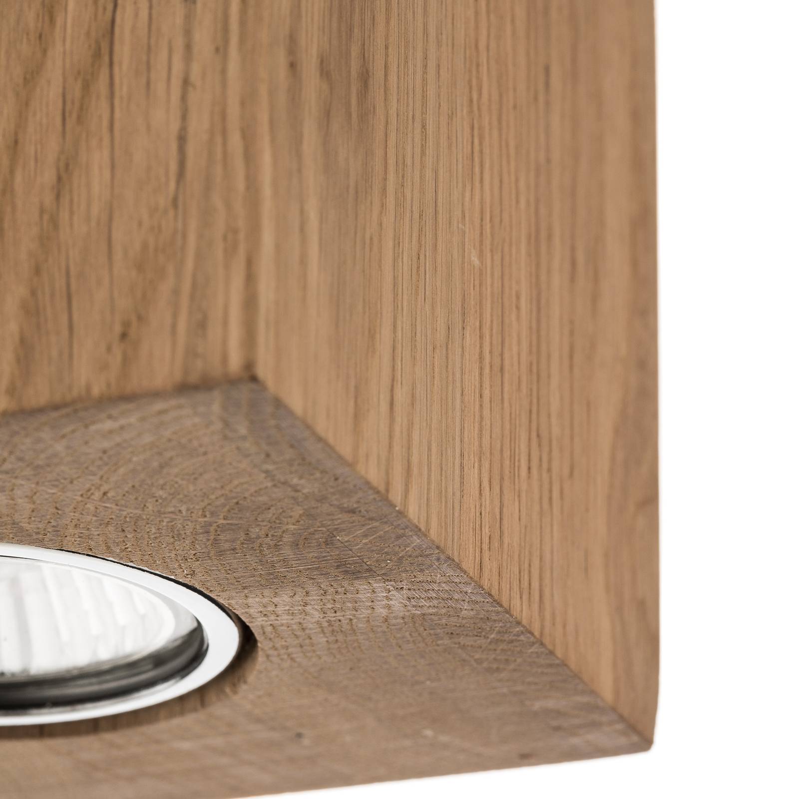 Spot-Light Stropní světlo Wooddream 1zdr. dub, hranaté, 10cm, Obývací pokoj / jídelna, dřevo, GU10, 5W, P: 10 cm, L: 10 cm, K: 10cm - Image 4