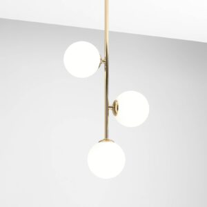 Svítidlo Euluna zlatá/mražená bílá kov/sklo