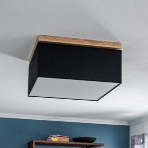 Svítidlo Euluna naolejovaný dub/černá dřevo/látka