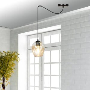 Svítidlo Euluna černá/jantarová ocel práškovaná/sklo