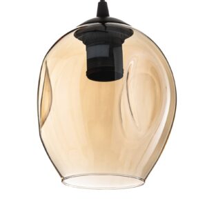Svítidlo Euluna černá/grafit/jantar/čirá ocel práškovaná/sklo