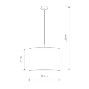 Svítidlo Euluna bílá/transparentní textil/ocel