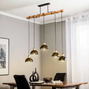 Svítidlo Euluna černá/světlé dřevo kov/dřevo