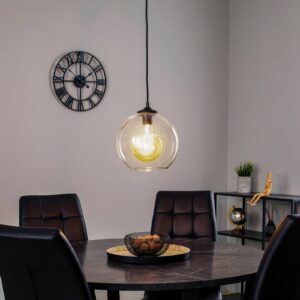 Svítidlo Euluna transparentní/černý sklo/kov