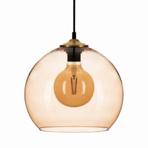 Svítidlo Euluna světlehnědá-transparentní/černá/zlatá sklo/kov