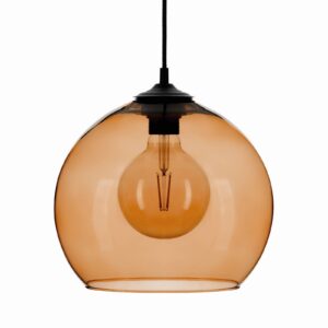 Svítidlo Euluna jantar průhledný/černá sklo/kov