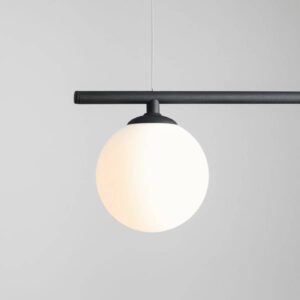 Svítidlo Euluna černá/mražená bílá kov/sklo