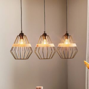 Svítidlo Euluna černá/světlé dřevo ocel/dřevo