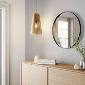 Svítidlo Euluna světlé dřevo/černá ocel/dřevo