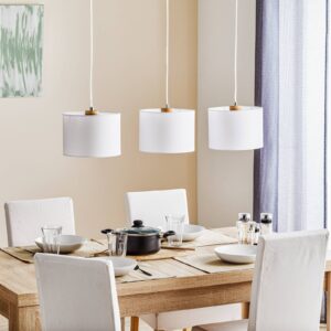 Svítidlo Euluna bílá/dub olejovaný textil/dub