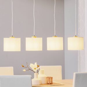 Svítidlo Euluna bílá/dub olejovaný textil/dub