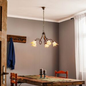 Svítidlo Euluna krémové/bronz antická sklo/železo