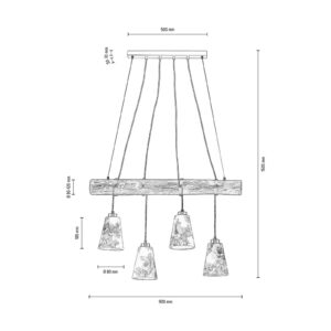 Svítidlo Euluna borové dřevo mořené/krémová kov/borové dřevo mořené/textil