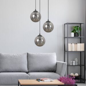 Svítidlo Euluna černá/grafit ocel práškovaná/sklo