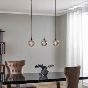 Svítidlo Euluna černá/grafit ocel práškovaná/sklo